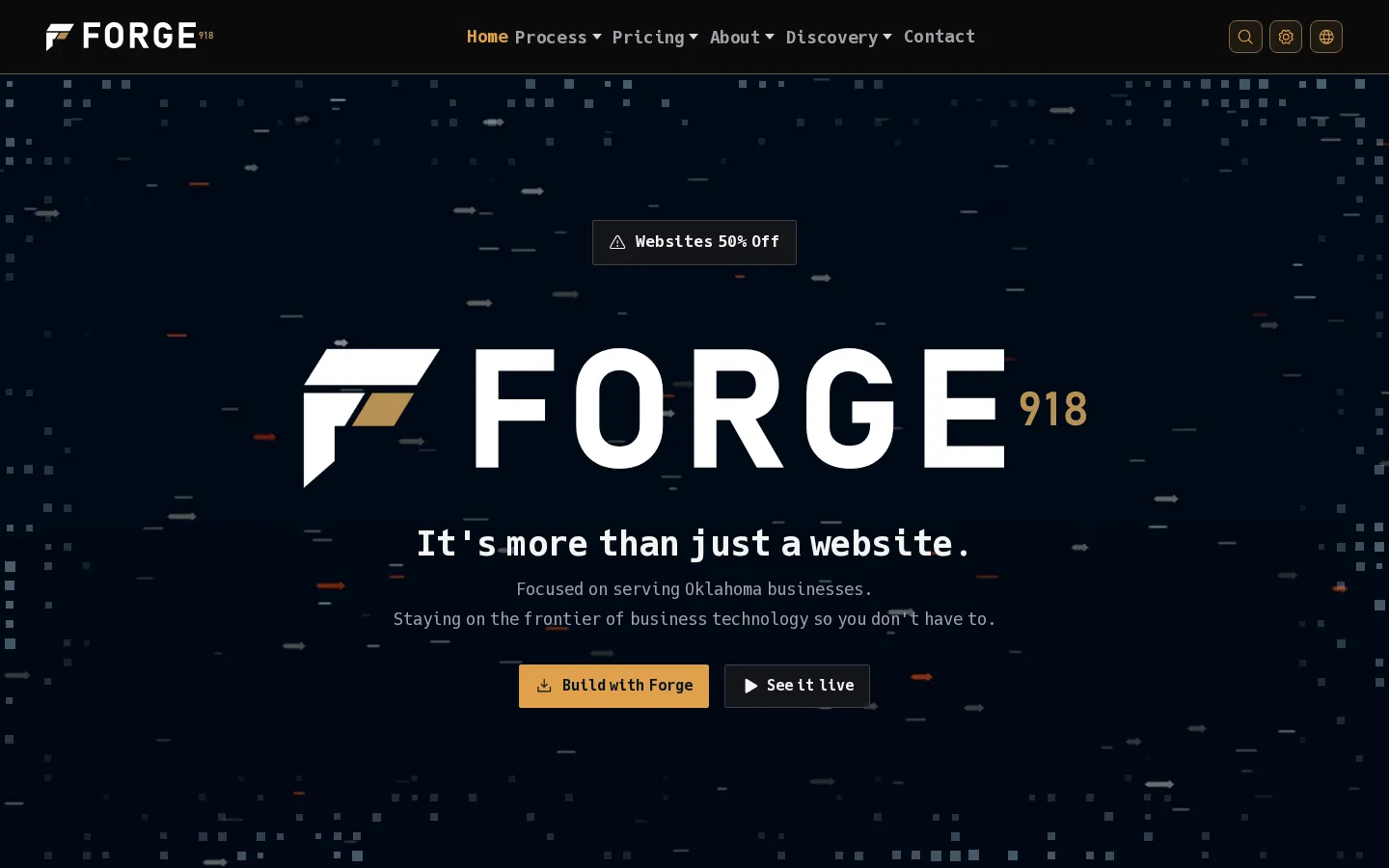 Forge 918 website homepage